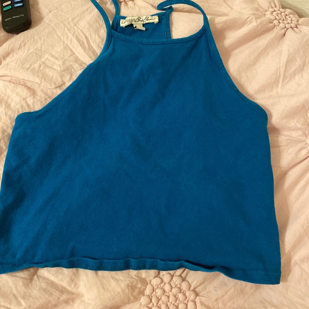 express blue  crop top